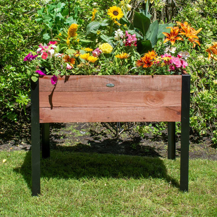 Grapevine FSC Recycled Wood Raised Planter,37IN x 24IN, Natural Brown