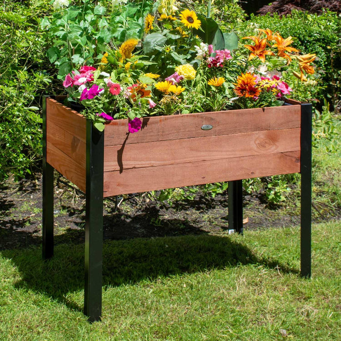 Grapevine FSC Recycled Wood Raised Planter,37IN x 24IN, Natural Brown