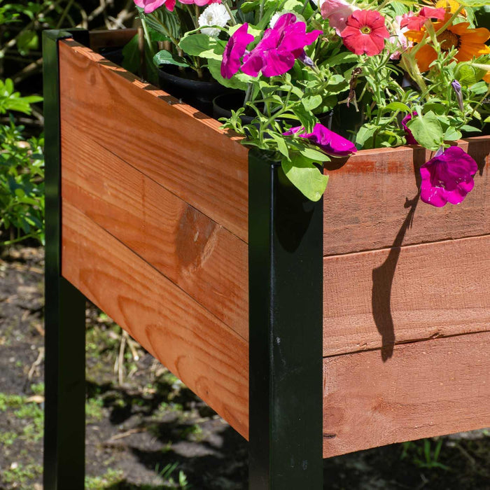 Grapevine FSC Recycled Wood Raised Planter,37IN x 24IN, Natural Brown