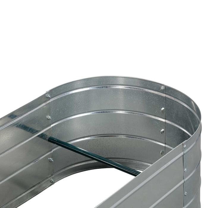 Grapevine Galvanized Steel Raised Garden Bed, Oval, 48IN, Silver