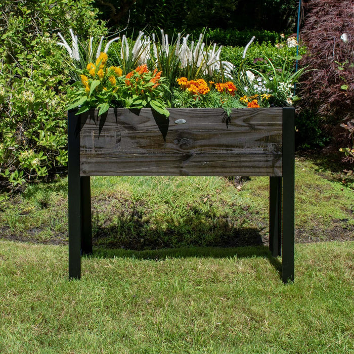 Grapevine FSC Recycled Wood Raised Planter, Rectangular, 37IN x 12.6IN, Cocao Brown