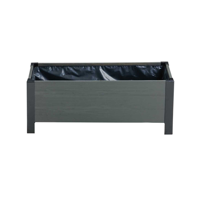 Grapevine Low-Profile Planter, FSC Recycled Wood, 37IN x 12.6IN, Grey