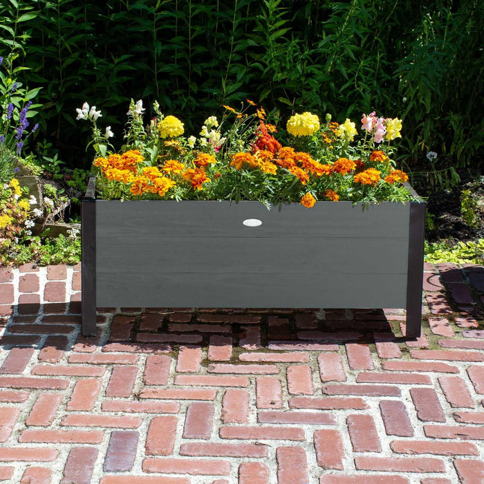 Grapevine Low-Profile Planter, FSC Recycled Wood, 37IN x 12.6IN, Grey