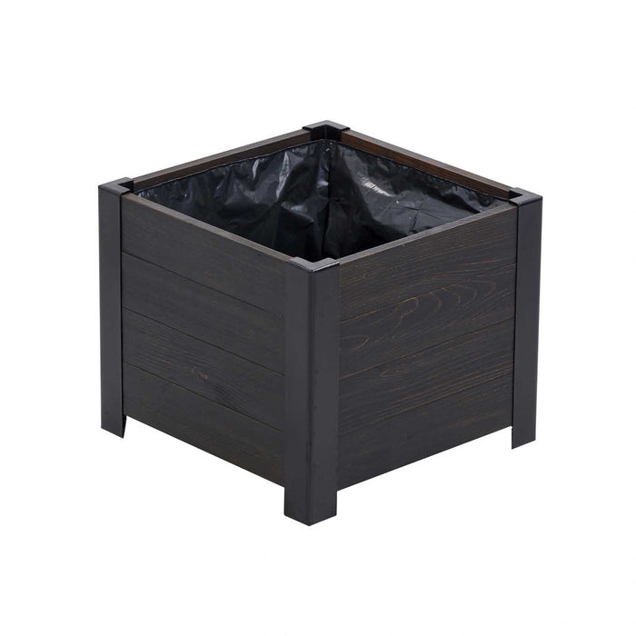 Grapevine Low-Profile Planter, FSC Recycled Wood, Square, Cocoa