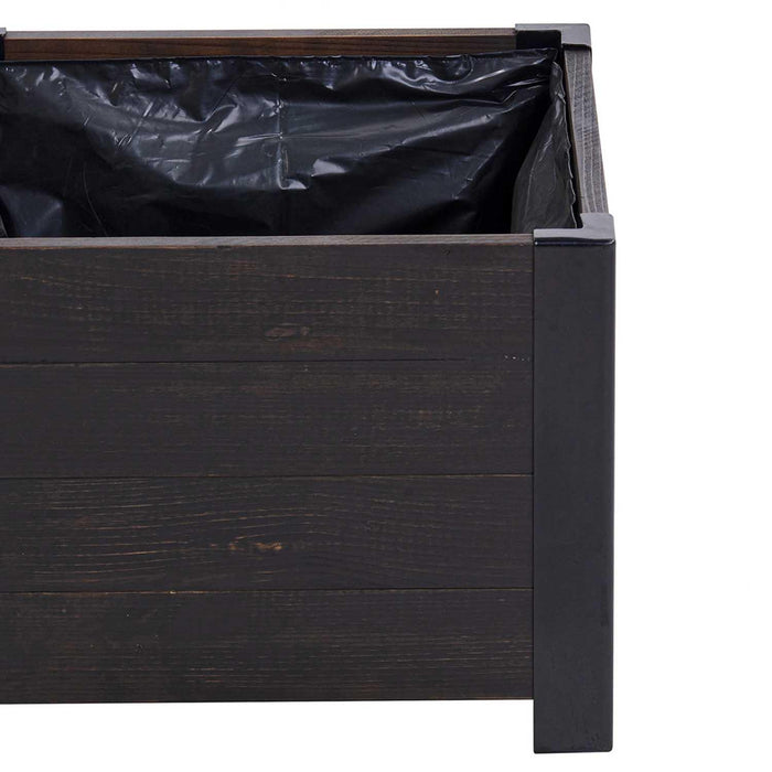 Grapevine Low-Profile Planter, FSC Recycled Wood, Square, Cocoa