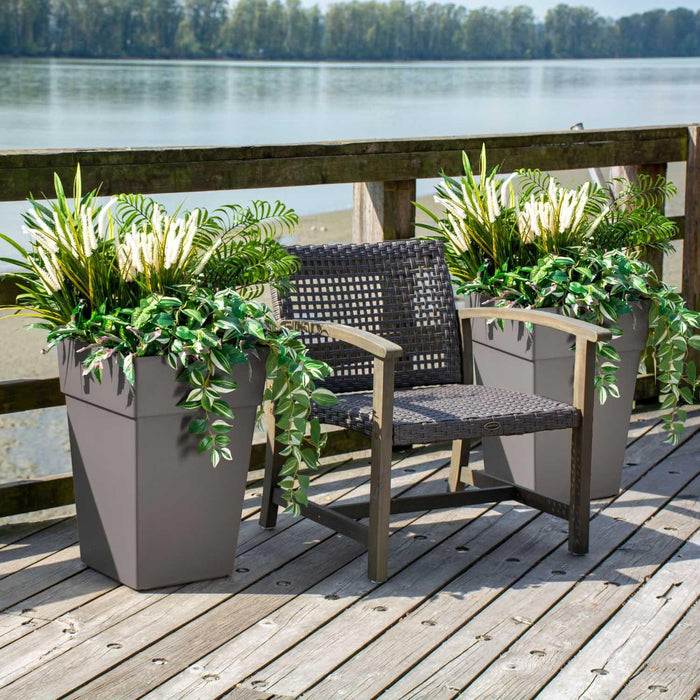 Grapevine Plus Collection Ollie Planter, Dark Grey, 2-Pack