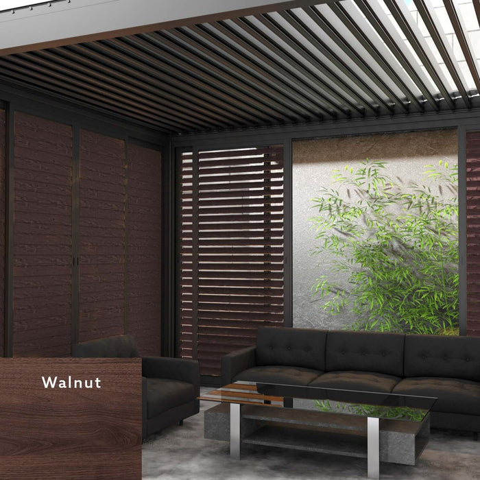 Premium Shutter with Walnut Grain Slat