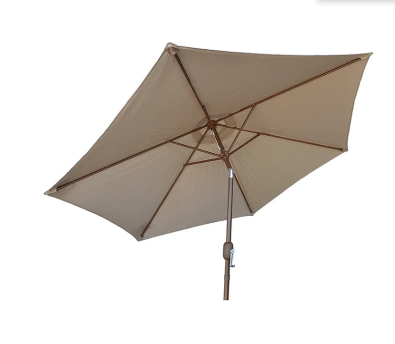 9' Outdoor Kitchen Umbrella Hand Crank and Tilt Beige Color